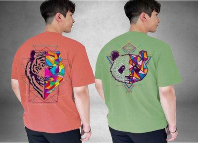 Lecowar Graphic Print Men Round Neck White T-Shirt