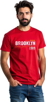 NOMITH Graphic Print Men Round Neck Red T-Shirt