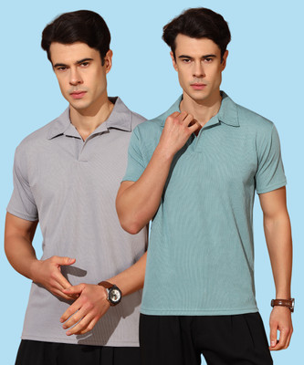 METRONAUT Solid Men Polo Neck Multicolor T-Shirt