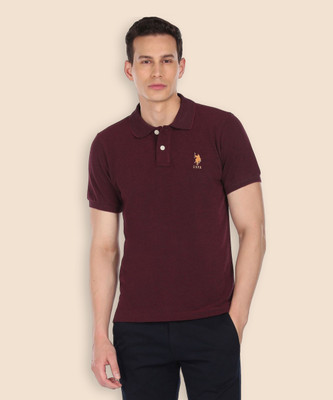 U.S. POLO ASSN. Solid Men Polo Neck Red T-Shirt