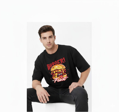 pajamakart Graphic Print, Printed Men Round Neck Black T-Shirt
