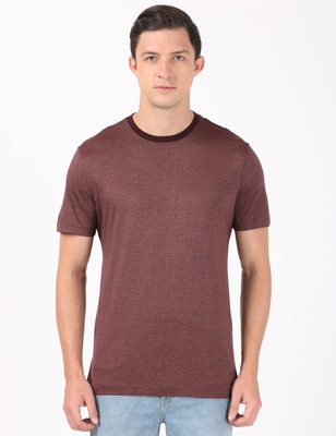 JOCKEY Solid Men Round Neck Maroon T-Shirt