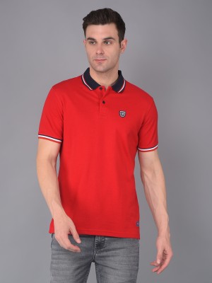 COBB ITALY Solid Men Polo Neck Red T-Shirt
