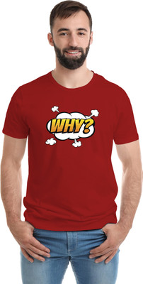 SmarTee Street Typography Men Round Neck Red T-Shirt