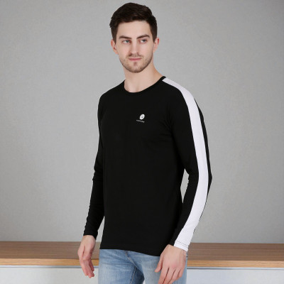 FARICON Solid Men Round Neck Black T-Shirt