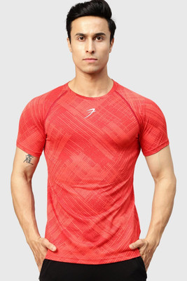 FuaarK Self Design Men Round Neck Red T-Shirt