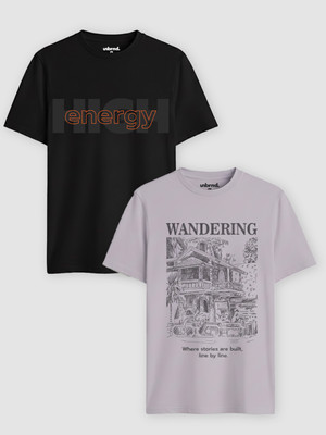 Unbrnd Graphic Print Men Round Neck Multicolor T-Shirt