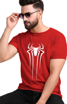 BLEXICO Printed Men Round Neck Red T-Shirt