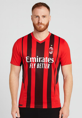 DOSTITCH Striped Men V Neck Red T-Shirt