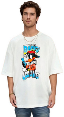 Ericia Printed Men Polo Neck White T-Shirt