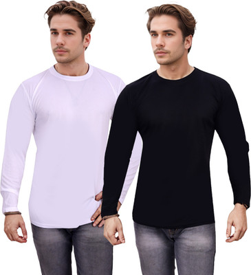 Expert Choice Solid Men Round Neck Multicolor T-Shirt