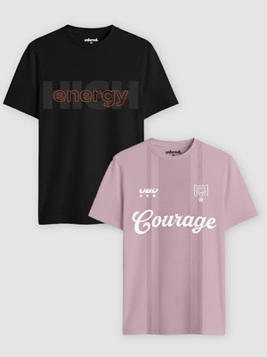 Unbrnd Graphic Print Men Round Neck Multicolor T-Shirt