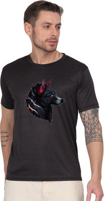 StutiUnique Graphic Print Men Round Neck Black T-Shirt