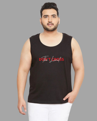 KIXO PLUS Printed Men Round Neck Black T-Shirt