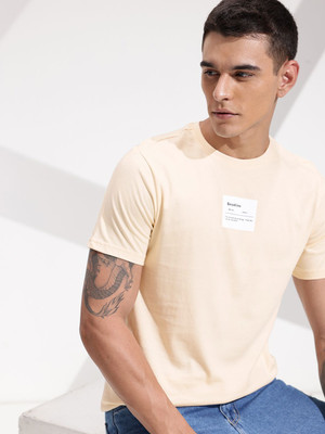 INVICTUS Printed Men Round Neck Beige T-Shirt