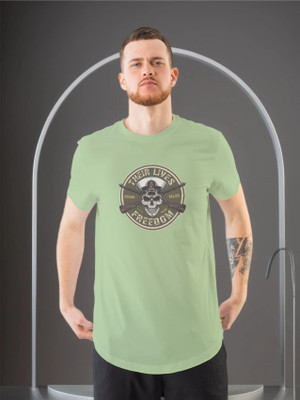 Moda Rapido Printed Men Round Neck Green T-Shirt