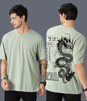 Diversify Printed, Graphic Print Men Round Neck Light Green T-Shirt