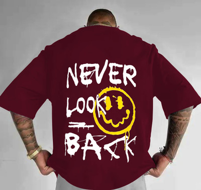 Drybe Fashion Printed Men Round Neck Maroon T-Shirt