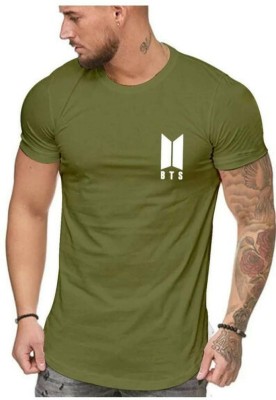 Dineshfeshion Solid Men Round Neck Green T-Shirt