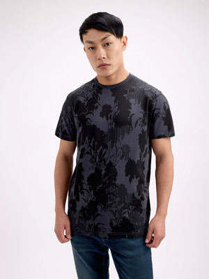 Pepe Jeans Graphic Print Men Round Neck Grey, Black T-Shirt