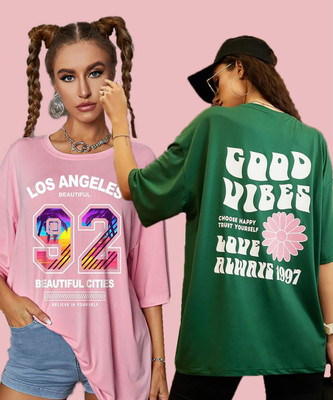 Christy World Printed Women Round Neck Multicolor T-Shirt