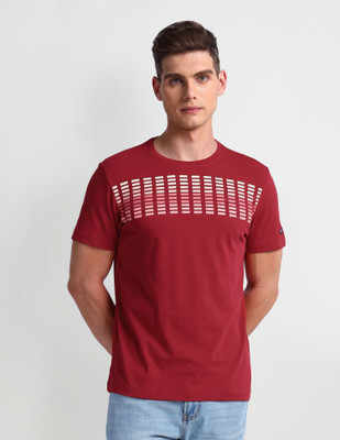 Arrow Sport Graphic Print Men Round Neck Red T-Shirt