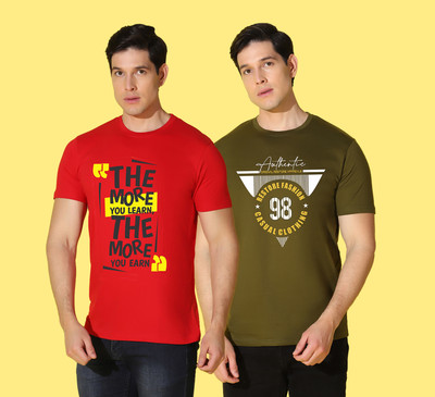 WOOSTRO Typography Men Round Neck Multicolor T-Shirt
