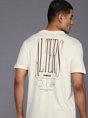 HRX by Hrithik Roshan Printed Men Round Neck White T-Shirt