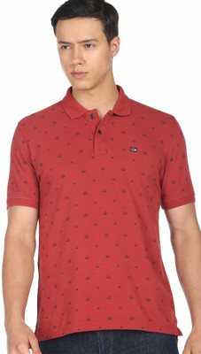 Arrow Sport Printed Men Polo Neck Red T-Shirt