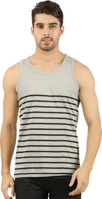 JUGULAR Printed Men Scoop Neck Grey T-Shirt