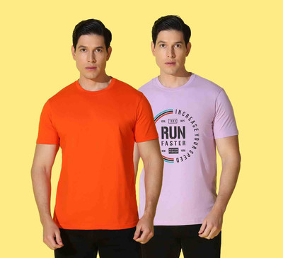 WOOSTRO Solid Men Round Neck Multicolor T-Shirt