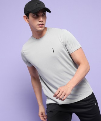 CAMPUS SUTRA Self Design Men Round Neck Grey T-Shirt