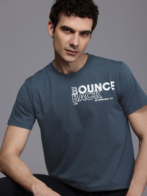 HRX by Hrithik Roshan Printed Men Round Neck Blue T-Shirt