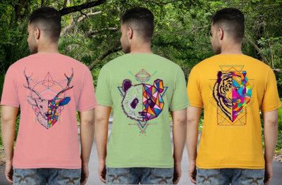 Parona Printed Men Round Neck Multicolor T-Shirt