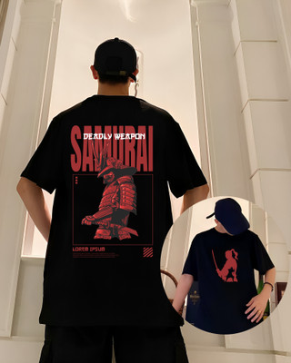 BUKKL Printed, Typography Men Round Neck Black T-Shirt