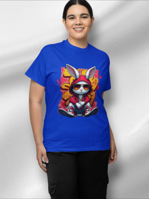 PD CLORI Graphic Print Women Round Neck Blue T-Shirt