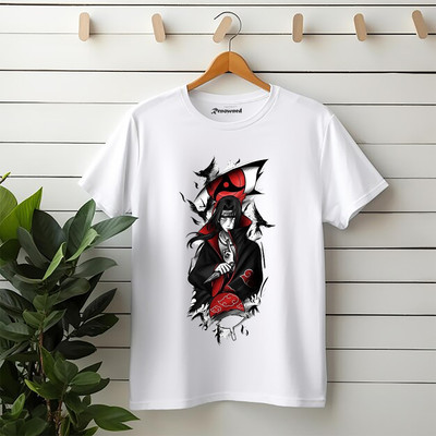 Renowned Printed Men Round Neck White T-Shirt