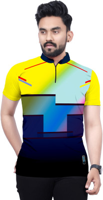 dhaari by unique creation Printed Men Mandarin Collar Multicolor T-Shirt