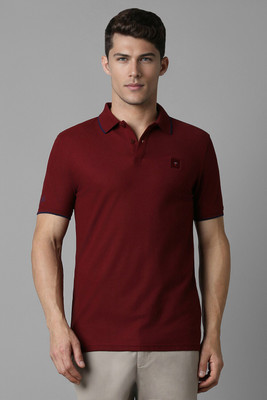 LOUIS PHILIPPE Solid Men Polo Neck Maroon T-Shirt