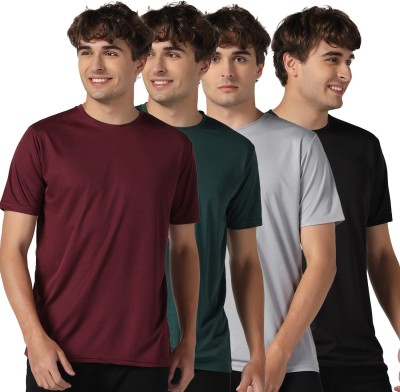 INKKR Solid Men Round Neck Multicolor T-Shirt