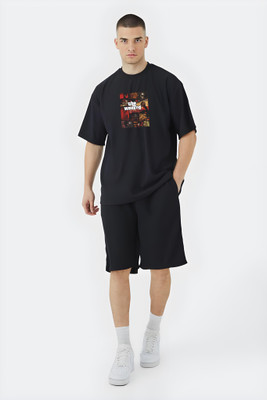 Stitchmeashirt Printed Men Round Neck Black T-Shirt