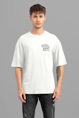 RITCHER Printed, Typography Men Round Neck White T-Shirt