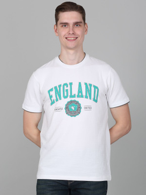 CANTABIL Printed Men Round Neck White T-Shirt