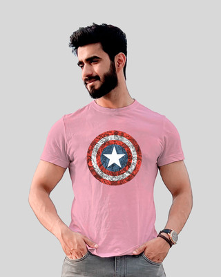 Jack Paris Printed Men Round Neck Pink T-Shirt