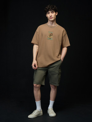 The Souled Store Cartoon Men Round Neck Brown T-Shirt