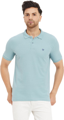 DUKE Solid Men Polo Neck Light Blue T-Shirt