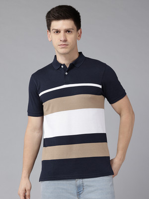 Perfkt-U Colorblock Men Polo Neck Yellow T-Shirt