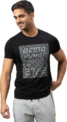 BEING HUMAN Printed Men Round Neck Black T-Shirt