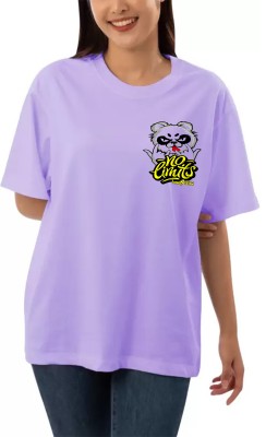 LIULA CORPORATION Printed Women Round Neck Purple T-Shirt