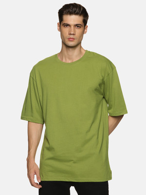 IMPACKT Solid Men Round Neck Light Green T-Shirt